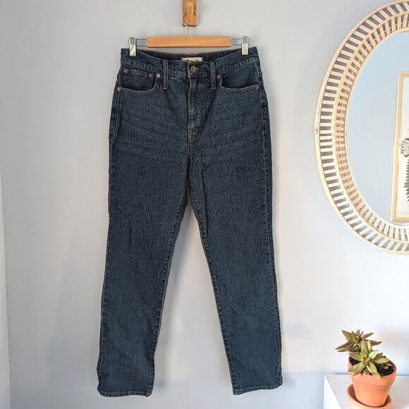 Madewell The Perfect Vintage Jeans Straight Leg Height Wash Dark Blue 28 NWOT - Picture 1 of 9